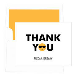 White Cool Thank You Folded Note Cards